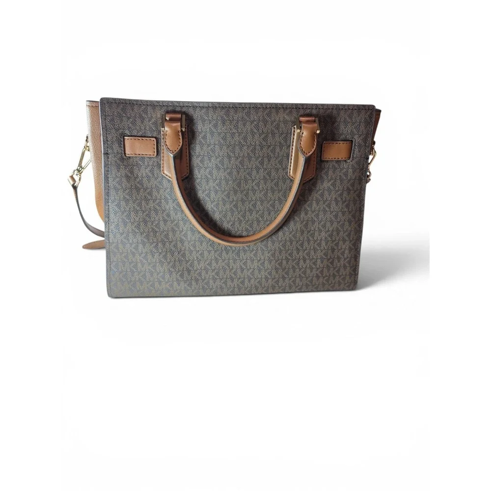 Michael Kors Hamilton Logo Satchel Bag Medium Brown